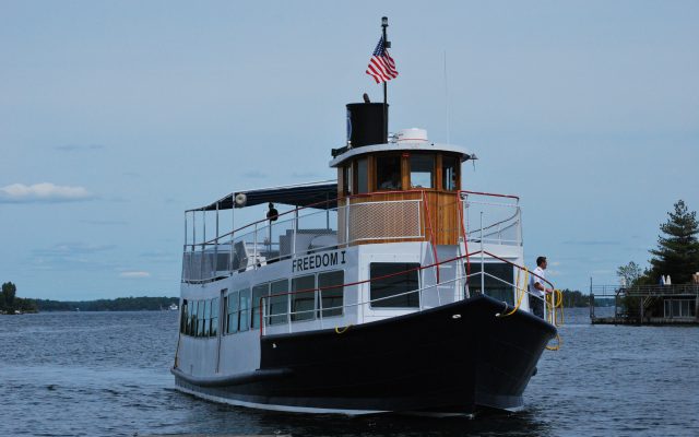 Freedom One in the Thousand Islands in the water